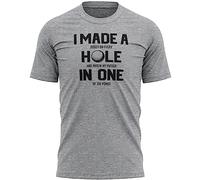 Mens Funny Golf T Shirt Hole in One Dad Grandad Gifts Golfer Tee Top, 3XL, Sport Grey