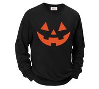 Men's Funny Halloween Sweatshirt Long Sleeve Pumpkin Face Hoodie Crewneck Jack O Lantern Shirt XXL