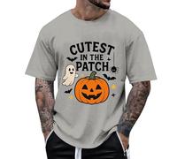 Men's Funny Halloween T-Shirt for Kids - Cutest Pumpkin In The Patch Top | Cute Shirt for Autumn Time, style_l05 gray, 3XL