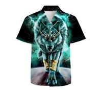 Mens Funny Hawaiian Shirt 3D Graphic Button Down Short Sleeve Tropical Holiday Beach Aloha Shirt