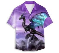 Mens Funny Hawaiian Shirt 3D Graphic Button Down Short Sleeve Tropical Holiday Beach Aloha Shirt
