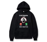 Men's Funny Hoodie Capybara is Calling Letter Printed Hooded Sweatshirt Unisex Hoodie Casual Pullover Long Sleeve Top with Pocket