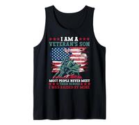 Mens Funny I Am A Veteran's Son Most People Never Meet Their Hero Tank Top