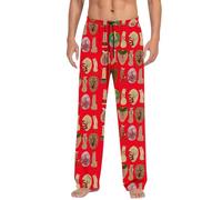 Mens Funny Lounge Pants Ugly Halloween Coatume Adults Novelty Print Christmas Pyjama Bottoms Sleepwear Loose Fit Drawstring Pjs Trousers Comfy Soft Nightwear Loungewear Gifts for Men UK