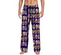 Mens Funny Lounge Pants Ugly Halloween Coatume Adults Novelty Print Christmas Pyjama Bottoms Sleepwear Loose Fit Drawstring Pjs Trousers Comfy Soft Nightwear Loungewear Gifts for Men UK