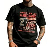 Mens Funny Mechanic T-Shirt Being a Mechanic Doesn't Mean I'll Fix Your Mess for Free Humorous Graphic Tee Casual Summer Top