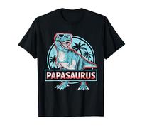 Mens Funny Papasaurus Design Cool Dino Dads T-Shirt