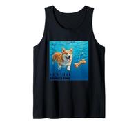 Mens Funny Pembroke Welsh Corgi Swimming Underwater Tank Top
