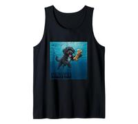 Mens Funny Portuguese Water Dog Swimming Underwater Tank Top