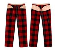 Mens Funny Pyjamas Hairy Butt Cheek Patriotic Novelty Pajamas Pj Pants | Prank Pyjama Bottoms Hilarious Fake Briefs Nightwear 3D Big Booty Print Trousers Sleepwear for Holiday Lounge Casual