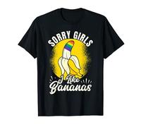 Mens Funny Rainbow LGBT Gay Pride Sorry Girls I Like Bananas T-Shirt