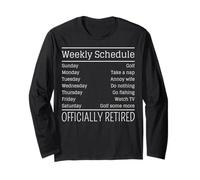 Mens Funny Retirement Schedule Retired Officially #25D50 Long Sleeve T-Shirt