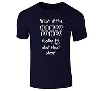 Mens Funny Slogan T-Shirt What If The Hokey Cokey Really is What Its All About Navy Blue (XL)