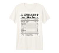 Mens Funny Software Dad Nutrition Facts Design for Programmer Fat Premium T-Shirt