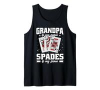 Mens Funny Spades Player Grandpa is My Name Spades is My Game Tank Top
