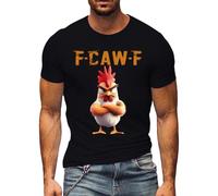 Men's Funny T Shirts F CAW F T-Shirt Rooster Crew Neck Graphic Tees Short Sleeve Fashion Basic Tops Lightweight Black XXL