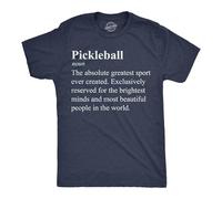 Mens Funny T Shirts Pickleball Definition Sarcastic Graphic Novelty Tee for Men, Heather Navy - Pickleball Definition, Large