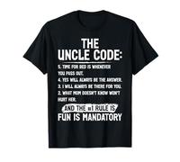 Mens Funny Uncle Gifts from Niece Nephew Funny The Uncle Code T-Shirt