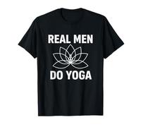 Mens Funny Yoga Shirt Real Men Do Yoga Gym Working Out Lotus T-Shirt