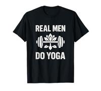 Mens Funny Yoga Shirt Real Men Do Yoga Meditation Pose Lotus T-Shirt