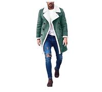 Mens Fur Lined Trench Coat Mens Fur Lined Trench Coat Fleece Lined Faux Leather Overcoat Thick Thermal Trenchcoats Outdoor Winter Peacoat Slim Fit Warm Peacoat Retro Street Windbreaker