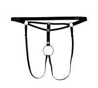 Mens G-String Thong Low Rise Cut Out Breathable Bikini Under Wear Mens G Strings Mesh for Bedroom (Black, One Size)