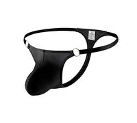 Mens G-Strings, Men's Thong Underwear Plain Front Bulge Enhancing Pouch Low Rise Bikini Thongs Underpants Stretch Soft Briefs T-Shaped Thong Knickers Men Sissy Lingerie Joke Secret Gift Black