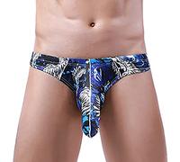 Men's G-Strings Thong Sexy Elephant Nose Underwear Brisefs Bulge Enhancing Underpants Low Rise Anti Chafing Hipster Underwear Pant Breathable Pouch Briefs Men's Erotic Underwear Dark Blue
