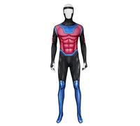 Men's Gambit Costume Remy Etienne LeBeau Cosplay Uniform Outfits Jumpsuit Coat Mask Complete Set (Blue, XS)