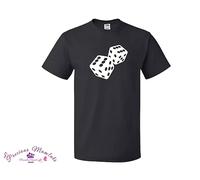 Men's Game DICE T-Shirt 100% Cotton Regular Fit Men Gift White Black Grey Casino Game Streetwear Casual (as8, Alpha, x_l, Regular, Regular, Black)