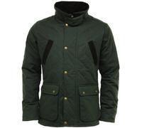Mens GAME OXFORD British Made Quilted Wax Jacket - Olive (XL)