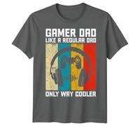 Mens Gamer Like A Regular Dad Only Way Cooler Funny Fathers Day T-Shirt Tee Best Dad Ever Papa Life Daddy Gift #FD - M Light Graphite