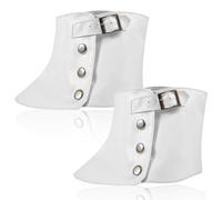 Men's Gangster Spats 20s Leather Shoe Cover White Spats for Men,Mens Womens Roaring 1920s Accessories,Dapper Days Costume Accessories, White, Large Wide