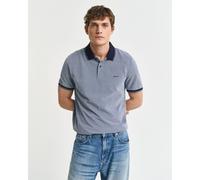 Men's Gant 4-Colour Oxford Piqué Polo Shirt in Blue