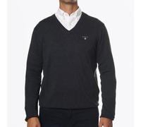 Men's Gant Classic Cotton V-Neck Sweatshirt in Black