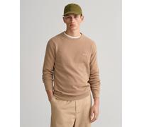 Men's Gant Cotton Piqué Crewneck Sweatshirt in Khaki