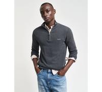 Men's Gant Cotton Piqué Half-Zip Sweatshirt in Grey