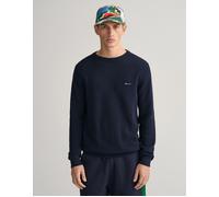 GANT Men's Cotton Pique C-neck Pullover Sweater , Evening Blue,4XL