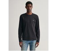 Men's GANT Mens Regular Fit Long Sleeve Shield Logo T-Shirt - Black - Size: 44/Regular