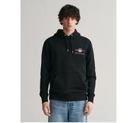 Men's GANT Mens Regular Fit Medium Archive Shield Pullover Hoodie - Black