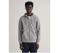 Gant Mens Regular Fit Shield Logo Full Zip Hoodie - Grey - Size X-Large