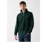 GANT Men's Regular Shield Half Zip Sweatshirt, Tartan Green, XXL