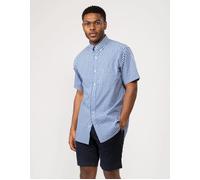 Men's GANT Mens Regular Fit Short Sleeve Poplin Gingham Shirt - Blue - Size: 40/Regular