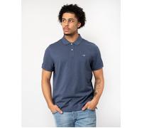 Men's GANT Mens Regular Fit Short Sleeve Shield Logo Pique Polo - Dark Jeansblue Melange - Size: 46/Regular