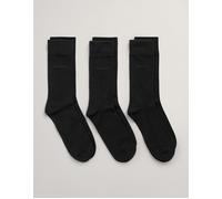Gant 3 Pack Mens Soft Cotton Socks - Black - Size UK 9-11