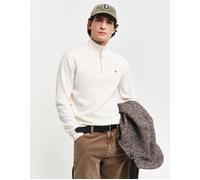 Men's GANT Mens Superfine Lambswool Half Zip Cardigan - 130 Cream - White