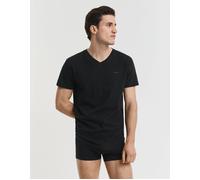Men's GANT Mens V-Neck T-Shirt 2-Pack - 5 Black