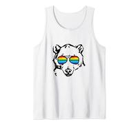 Mens Gay Bear Glasses with Pride Flag Design for Gay Men Tank Top