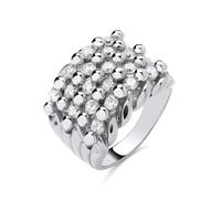 Mens Gemstone Keeper Ring Solid 925 Silver Rhodium Finish Size P - Z+3 (Z+2)