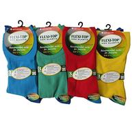 Mens Gentle grip sock-for diabetics-soft top-loose top sock-neon colours 6 pair pack